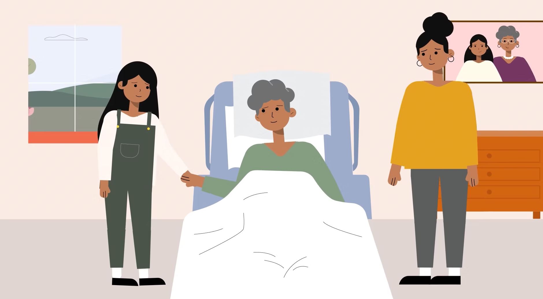 Virtual palliative care video frame