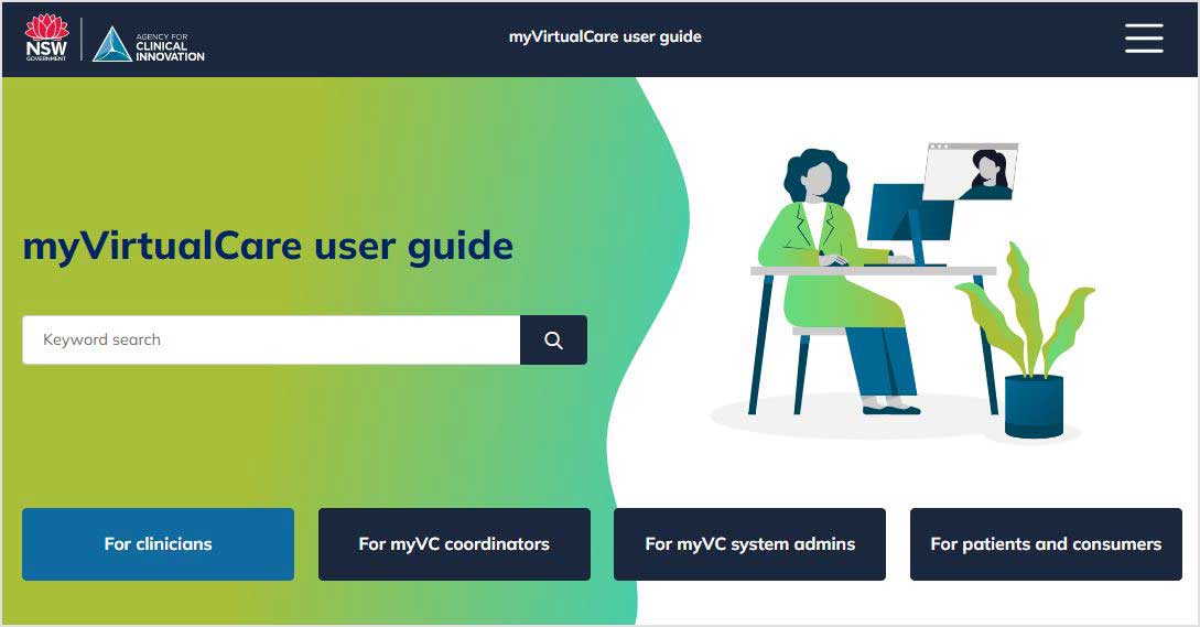 Digital myVirtualCare user guide interface