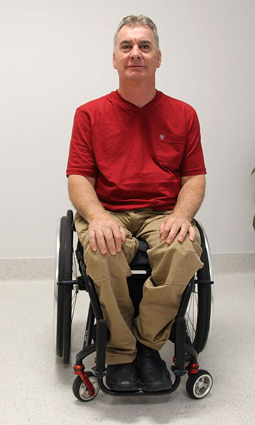 Sitting upright in wheelchair Side-leaning weight shift