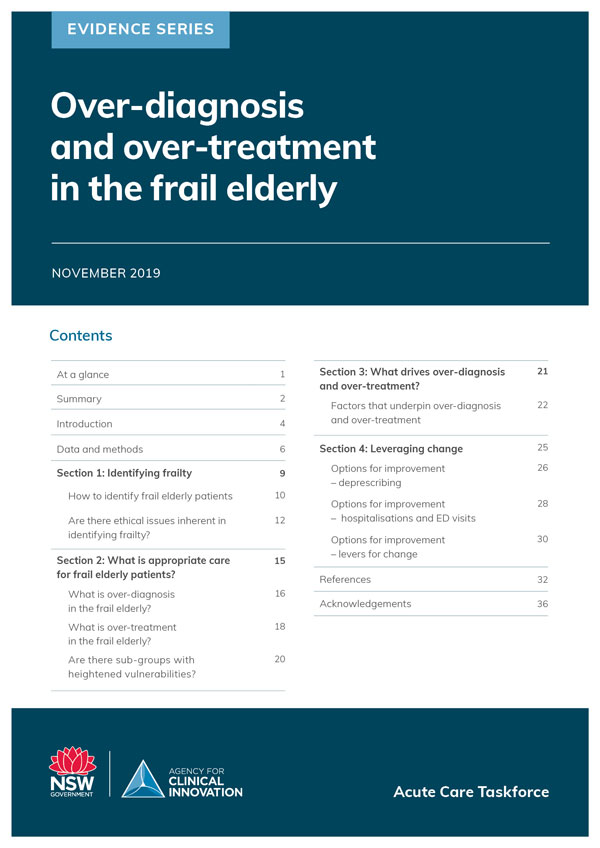 Download the Over-diagnosis and over-treatment in the frail elderly report
