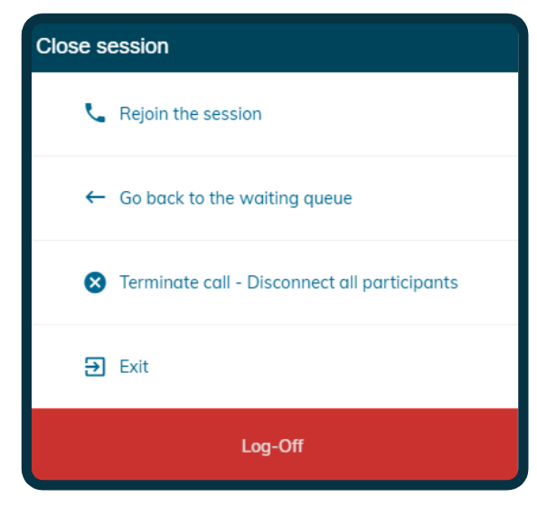 Screenshot - call session screen